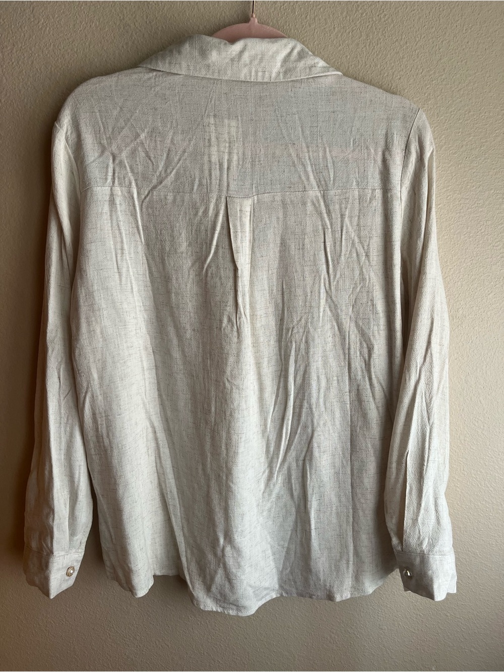 Cream Embroidered Button-Up Blouse - Picture 3 of 5